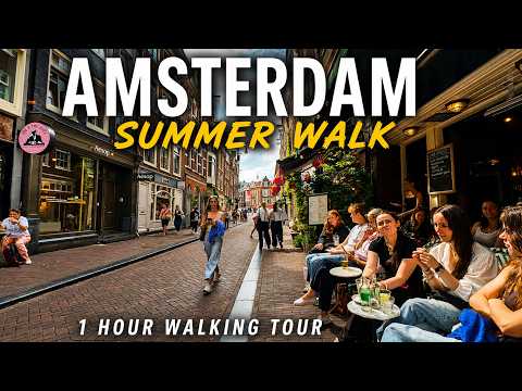 Amsterdam Summer Walk 2026 ☀️ 1 Hour Walking Tour | Central Station to Jordaan in 4K
