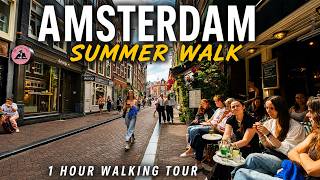 Amsterdam Summer Walk 2026 ☀️ 1 Hour Walking Tour | Central Station to Jordaan in 4K