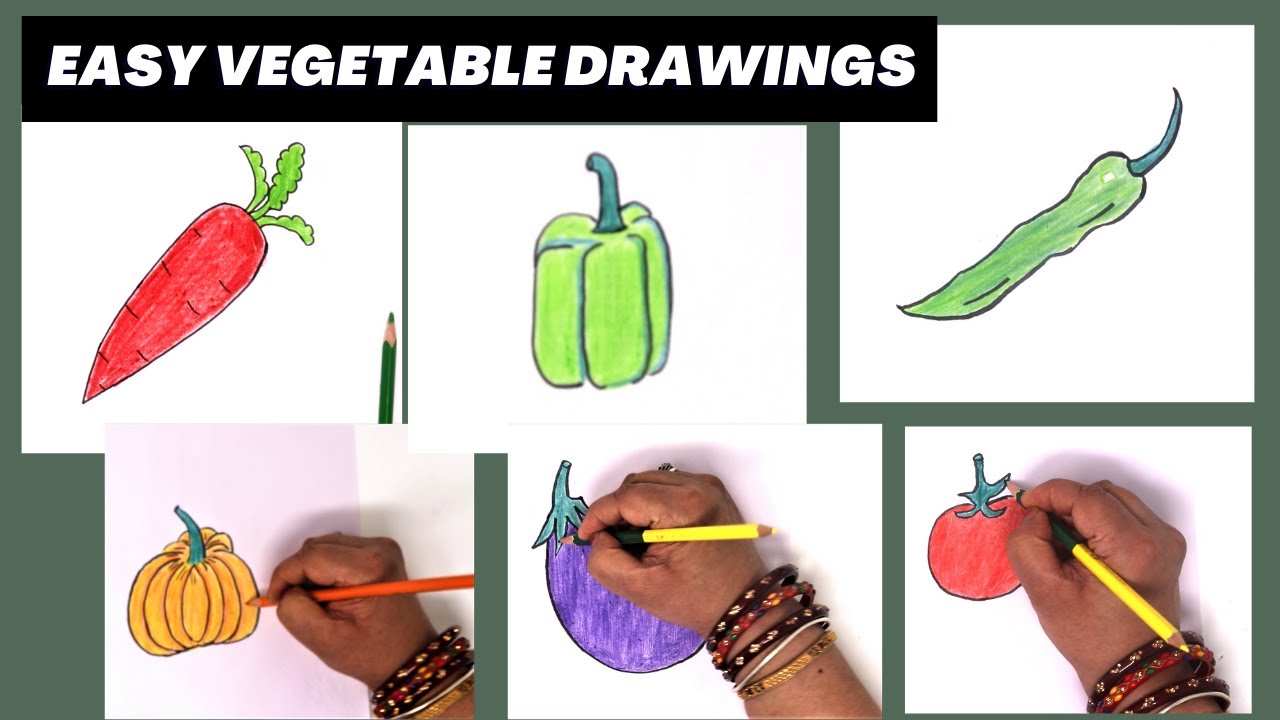 Desenhar Legumes - How To Draw Vegetables🥬 Best Kids Video