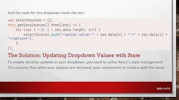 Solving the Issue of Dropdown Values Not Updating Dynamically in React