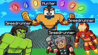 Manhunt THANOS vs AVENGERS! (3 Speedrunners vs 1 Hunter)