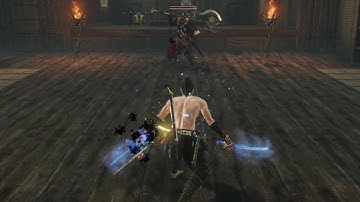 Nioh 2. Obsidian Samurai Boss Fight. No damage, no block, no Yokai Shift, Dual Sword.