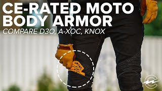 MOTO ARMOR COMPARE & REVIEW - D3O, A-XOC, Knox Impact Foam
