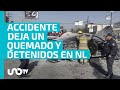 Nuevo len accidente vial deja una persona quemada y 8 detenidos