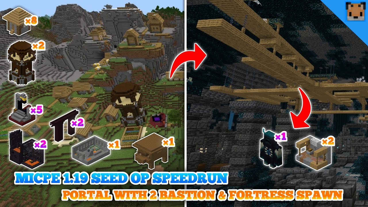 Minecraft pe 1.19 Seed - Village & Pillage with Ancientcity / Portal ...