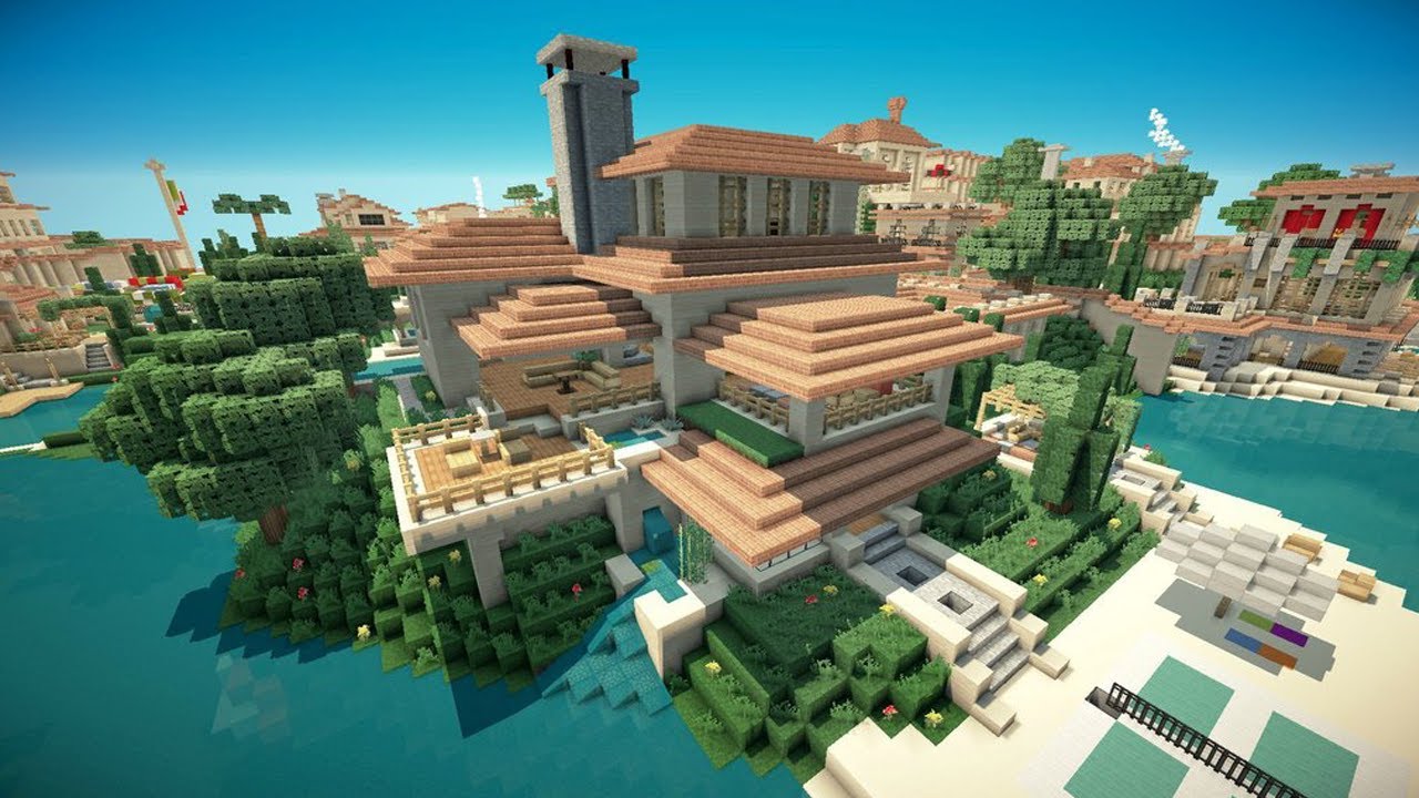 Minecraft villa moderne 2ème version youtube