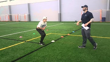Youth football clinic dB drills