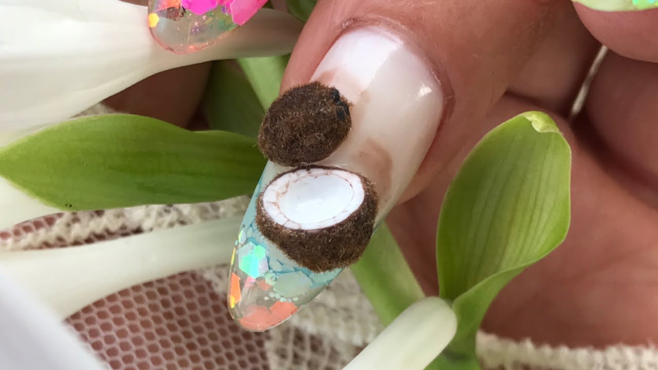 Coconut Nail Art Tutorial: Cutting in Half - wide 5