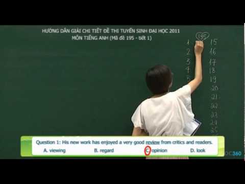 Video Giải đề thi tiếng anh khối D năm 2011 - YouTube