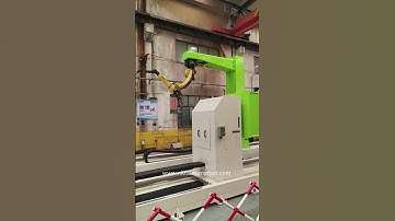 🦾🚗👏Ground rail with inverted rotating cantilever+ adjustable positioner supporting Fanuc robot