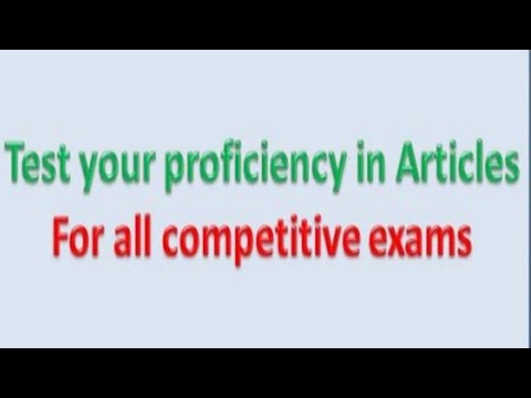 article proficiency test for all competitive Exams - YouTube