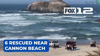 Caught on Camera: 6 rescued from ocean near Cannon Beach