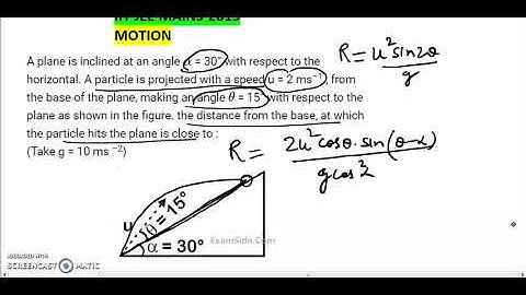 IIT JEE MAINS //previous year question A plane is inclined at an angle α=30o with a respect to the