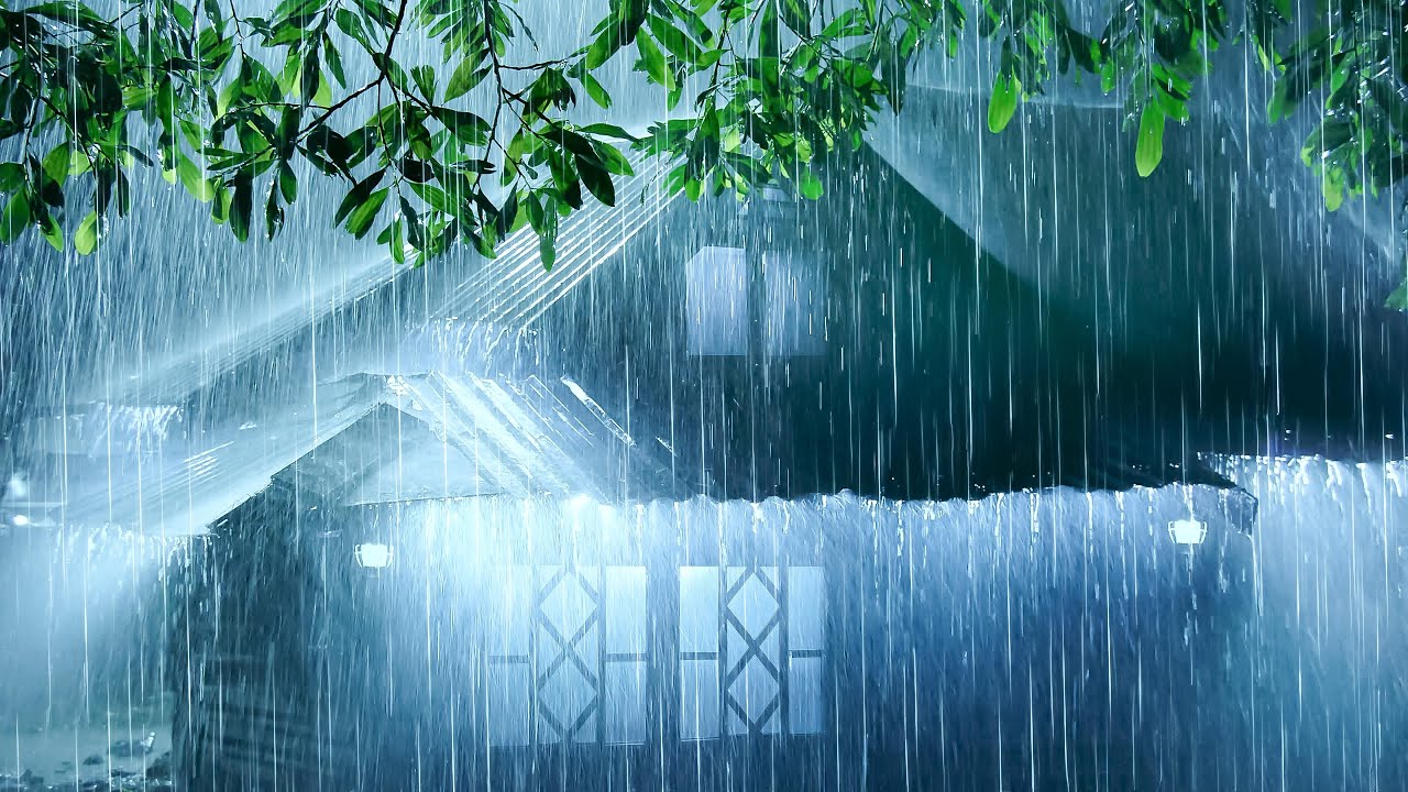 🎧Listen in 3 Minutes To Fall Asleep Fast | Refreshing Heavy Rain on Tin Roof & Loud Thunder at Night