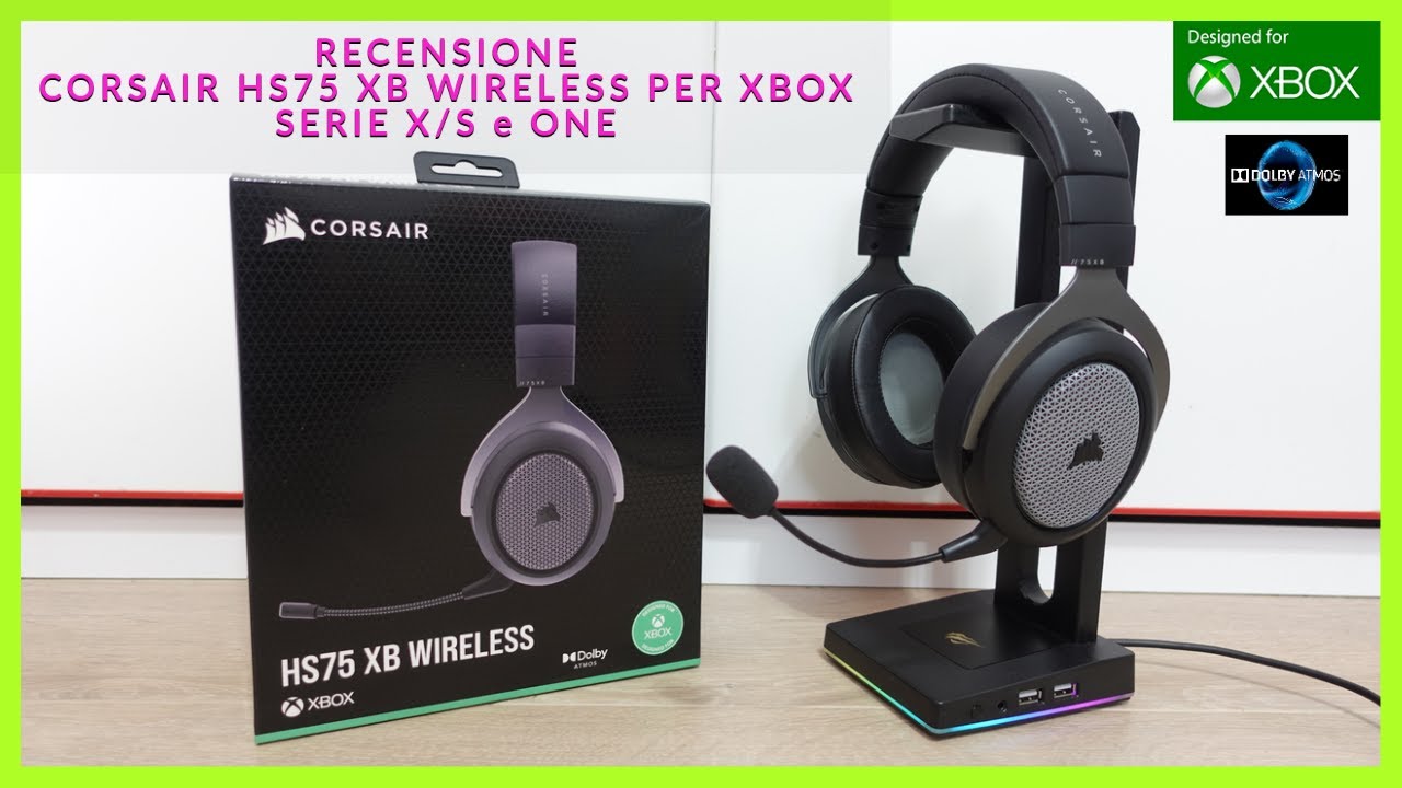 Corsair HS75 XB WIRELESS Cuffie Gaming con Microfono per