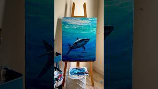 Shark Painting Acrylic on Canvas by Victoria Barnhill #art #artist #shark #drawing #shorts #fyp