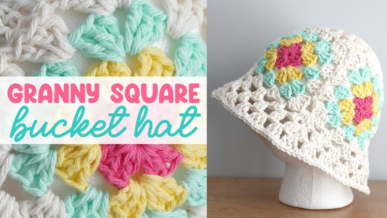 FREE PEOPLE Pura Vida X Peter Grimm Beachy Boho Crochet Granny Square Bucket Hat Granny Square Bucket Hat Crochet Pattern PDF – Handy Little  main image 3