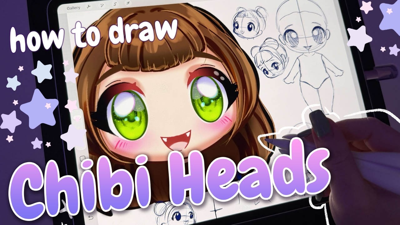 How to Draw CHIBI HEADS in Procreate – Beginner Tutorial Step by Step ...