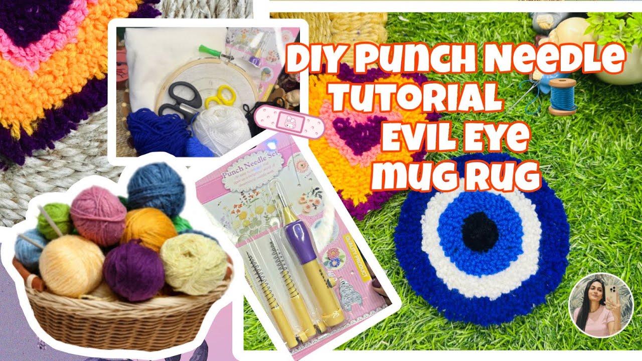 Punch needle coaster/rug tutorials for beginners || How to use Punch needle step by step