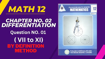 Exercise 2.1 Question No. 01 (VII to XI) | F.S.C Math 12 | Chapter 02 | 2nd year Mathematics