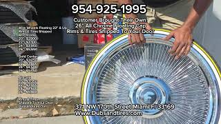 26 All Chrome Wires Floating Wires Rims & Tires Rims Mounted Balanced Shipped 954-925-1995
