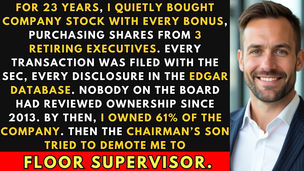 I Bought Company Stock For 23 Years Without Anyone Noticing — Then The Board Chair's Son Demoted Me