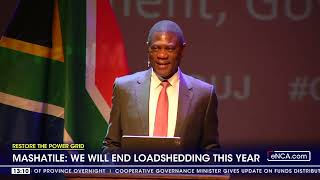 Deputy President Paul Mashatile promises to end load shedding this year