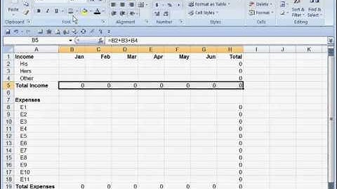 Excel Budget Part 2