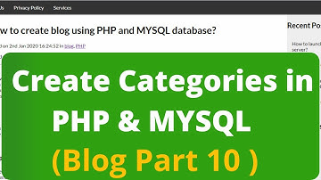 How to create categories for the dynamic website in PHP and MYSQL  |  Blog Part 10 | PHP in Hindi