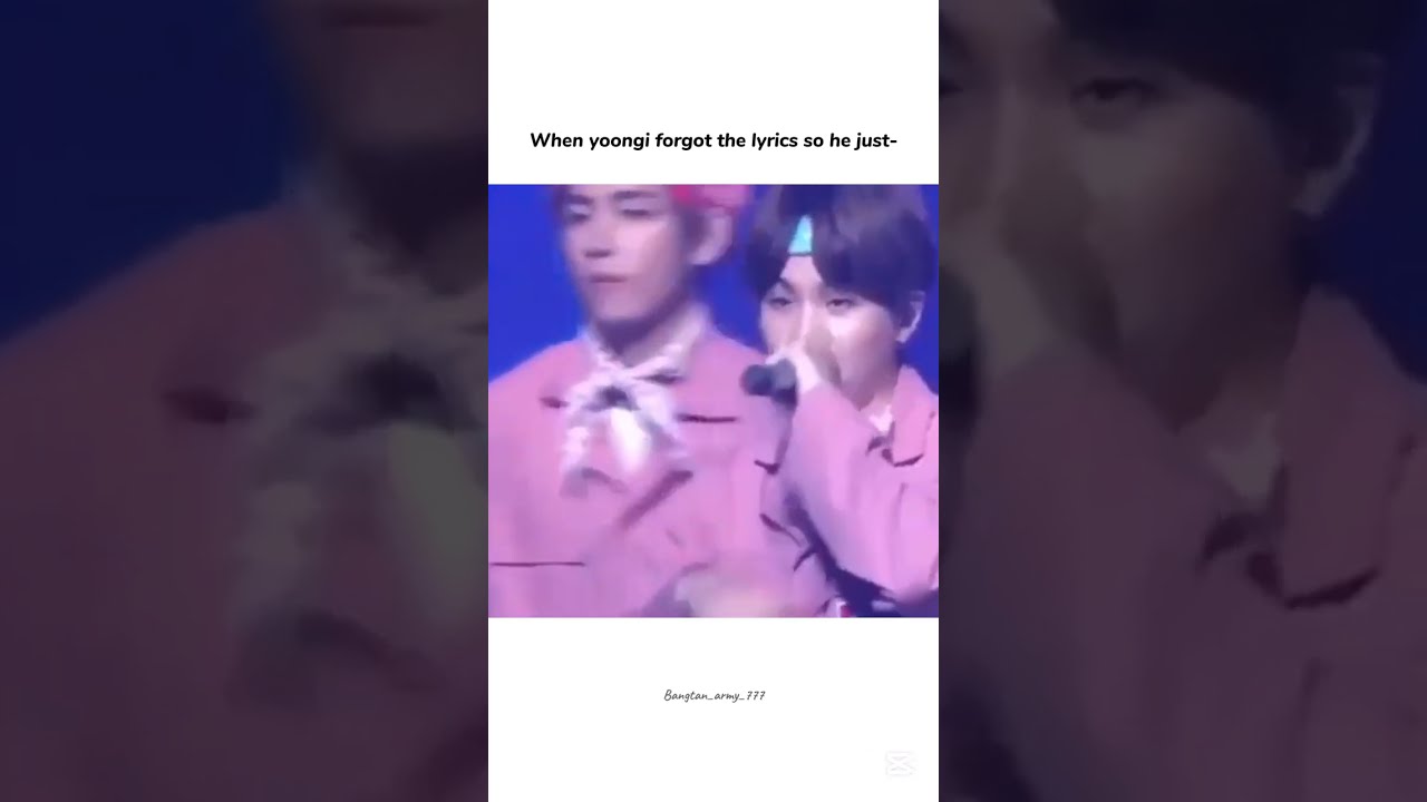 When Yoongi Forget The Lyrics So He Just Bts Shorts Suga