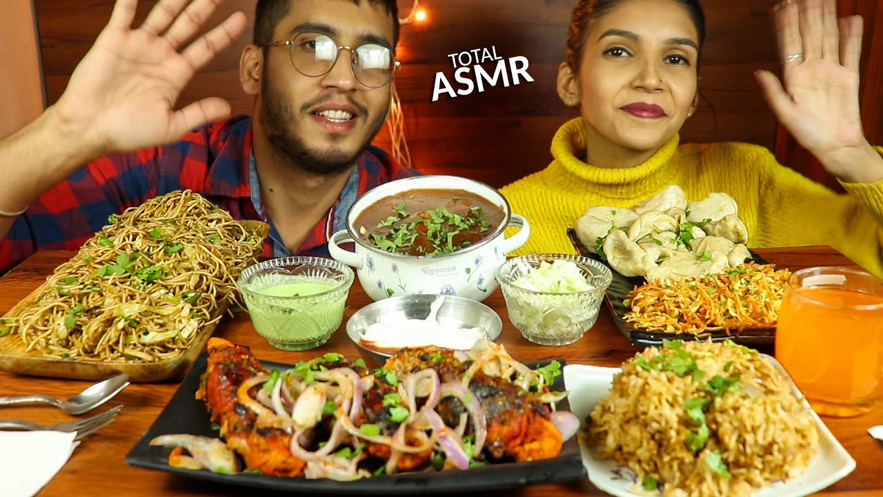 ASMR SPICY NOODLES+CHICKEN MOMOS+TANDOORI CHAMP+GRAVY MANCHURIANS // TOTAL-ASMR