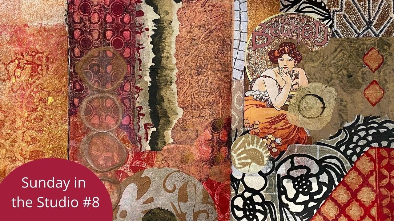 Exploring Art Deco Inspired Collage With Gelli Printing - Sunday in the Studio #8