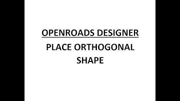 ORD - MicroStation - 4.8 - Place Orthogonal Shape