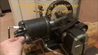 Stuart Sandhurst Gas Engine Test Run with Makeshift Choke and Fuel Supply