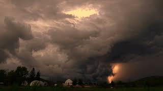 Huge Storm Over the Farm | Black Clouds, Wind & Distant Thunder | Calm Before the Storm (3 Hrs)