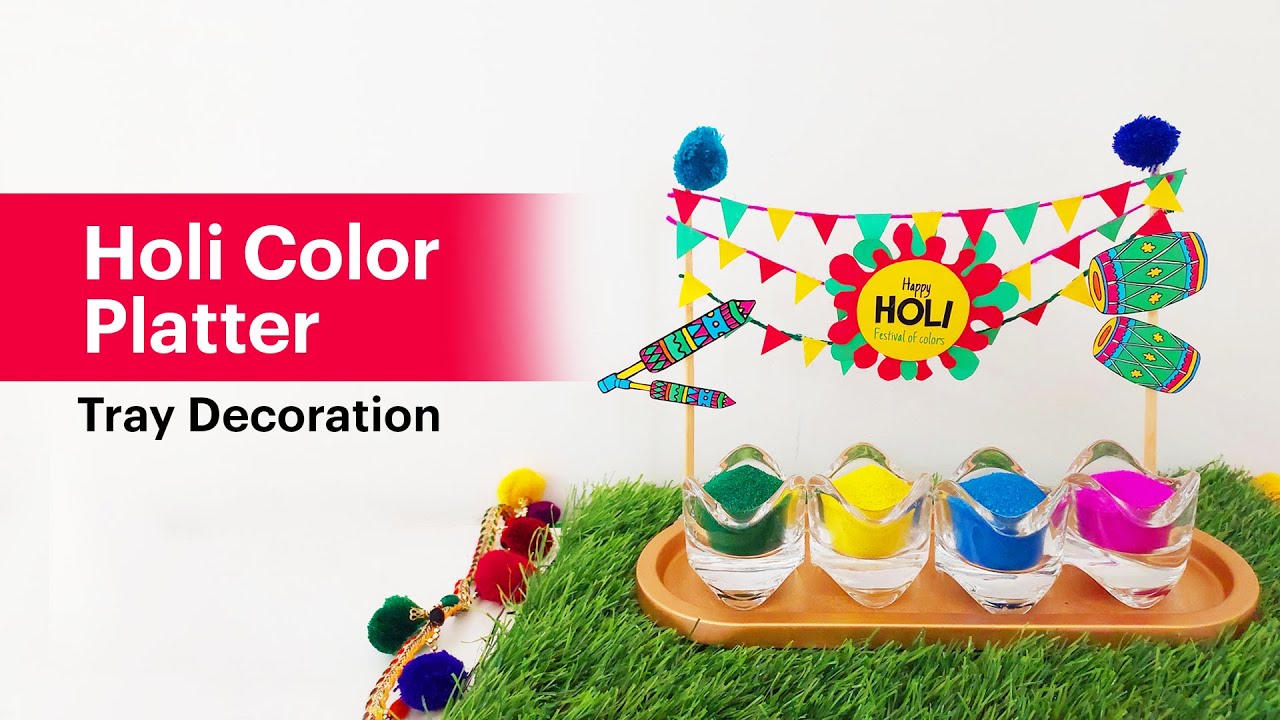 DIY Holi Color Platter/Tray Holi Corner Decoration Holi Festival