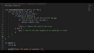 HOW TO REMOVE DUPLICATE ELEMENTS FROM AN ARRAY IN C LANGUAGE