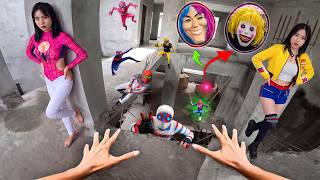 7 SPIDERMAN Vs SMILING WOMAN REAL LIFE ESCAPE 412.0 (Horror Parkour Pov Short) | Epic POV