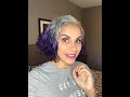 Touching up my purple hair during gray transition