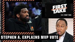 Why Stephen A. voted for Joel Embiid over Nikola Jokic for NBA MVP | First Take