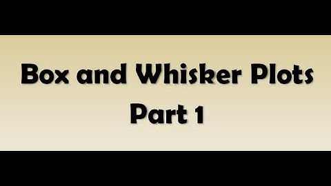 Box and Whisker Plots Part 1