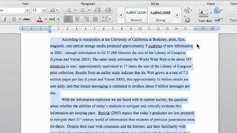 Styles - Thesis Formatting on Microsoft Word for Mac 2011