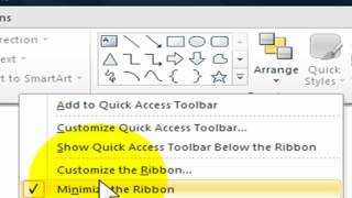 How to Minimize the Ribbon In PowerPoint 2010