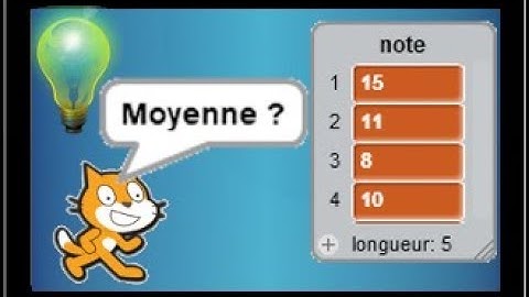 Scratch • écrire un programme pour calculer une moyenne • liste • algorithmique