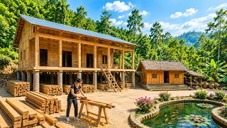 120 Days: The journey of building a beautiful two-story wooden house in the forest - Lý Thị Sa