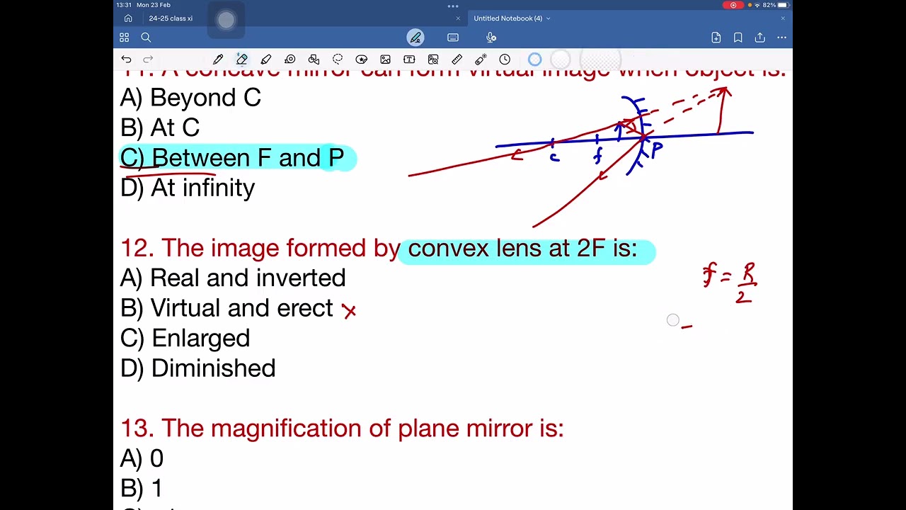 Class12 P.S.E.B.(Ray optics and optical instruments) important 1 marks questions #punjabboard #12th 
