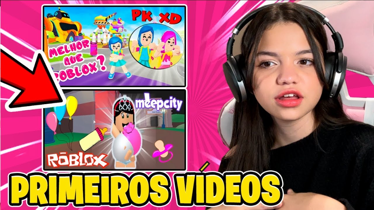 😝 REAGI aos meus PRIMEIROS VÍDEOS do CANAL com FACECAM - Roblox / PK XD
