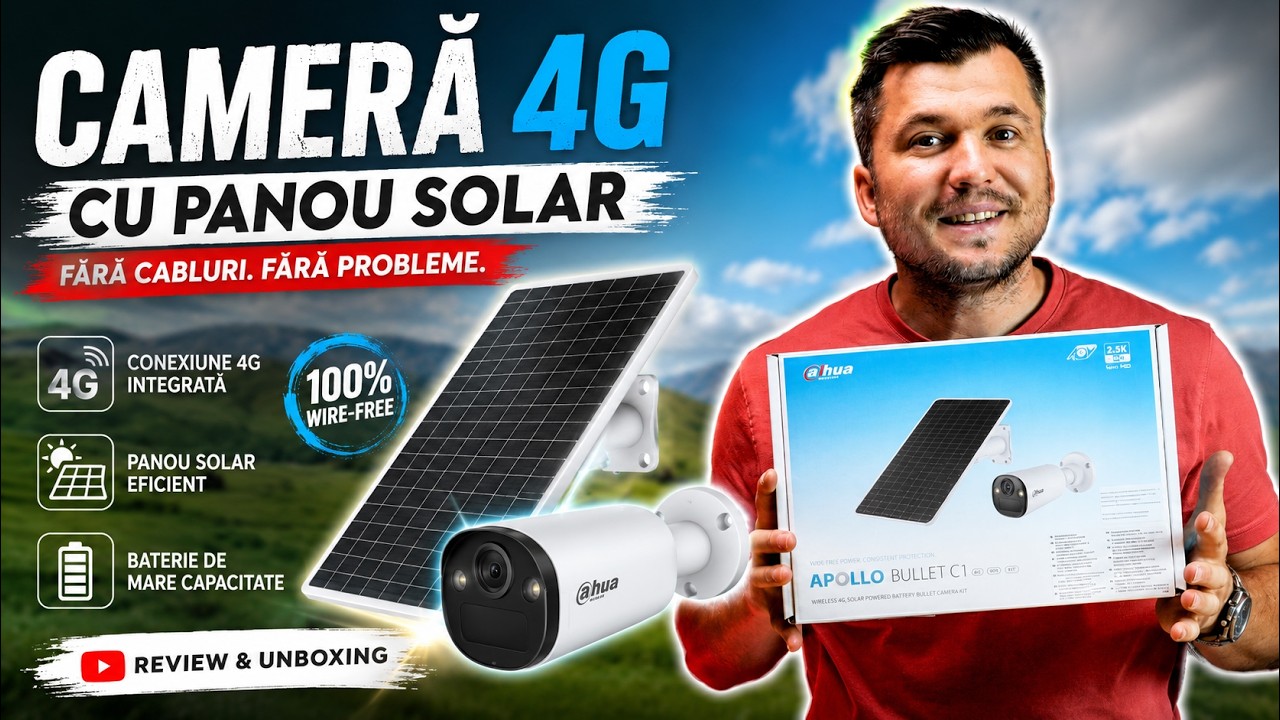 Camera 4G cu Panou Solar Dahua Apollo Bullet C1 4G – Review, Test si Instalare