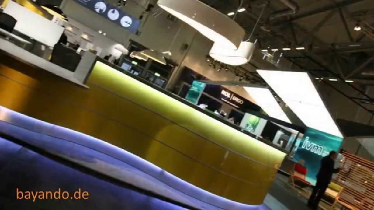 Bayando Austellung Empfangstheken aus Hochglanz Glas Leder  mit LED