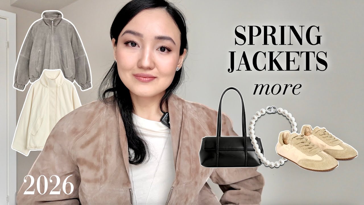 SPRING TRY-ON 2026 || suede jackets & cardigans || COS, ARKET, &OtherStories